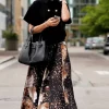 Blossom Cowhide leather large size satchel - Onesize
