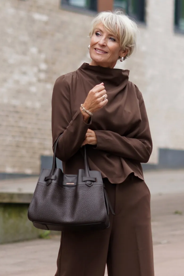 Blossom Cowhide leather large size satchel - Onesize