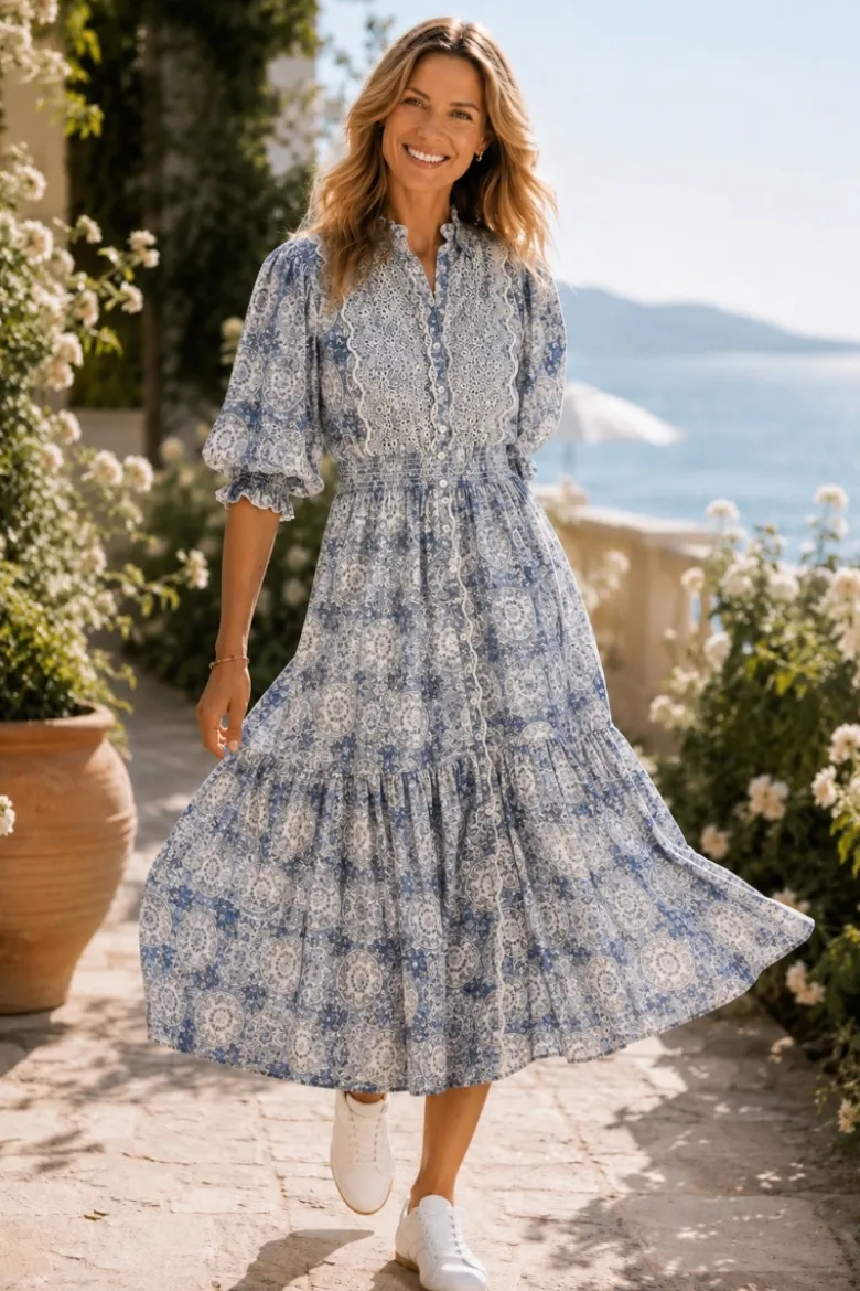Cotten Slub Midi Dress