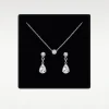 Crystal Necklace & Earrings Set Stainless Steel - Onesize