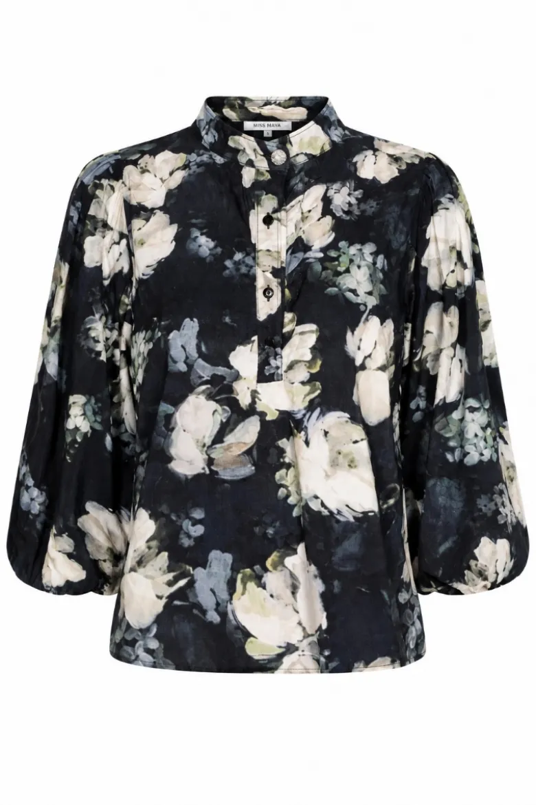 Ella Blouse Blue Garden