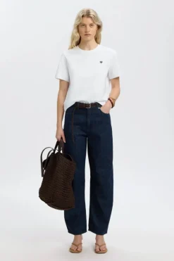 Ella ss emb boxy tee