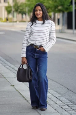 Essential ls striped boxy tee