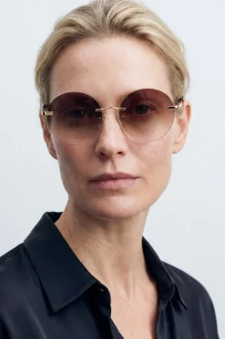 Grace Gold Rimless Sunglasses - Onesize