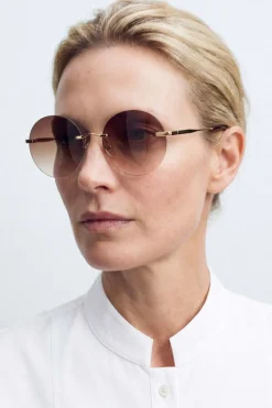 Grace Gold Rimless Sunglasses - Onesize