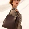 Hebdo Grainy cowhide leather large size tote - Large