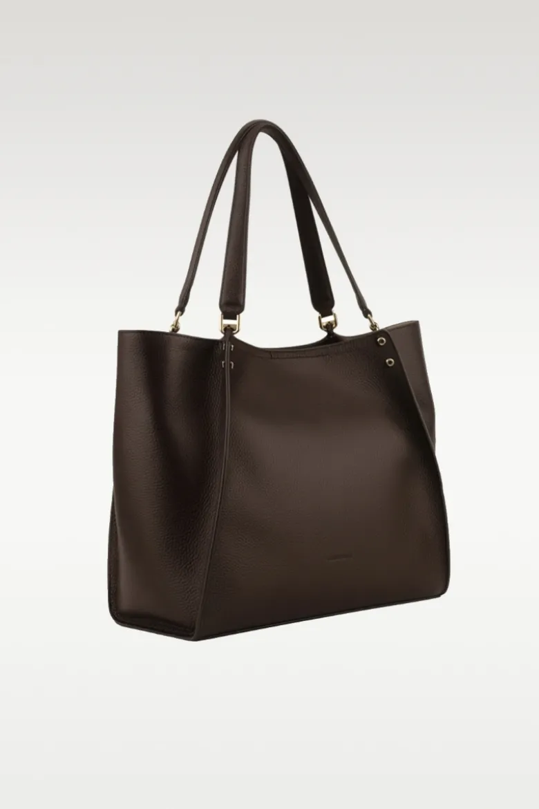 Hebdo Grainy cowhide leather large size tote - Large