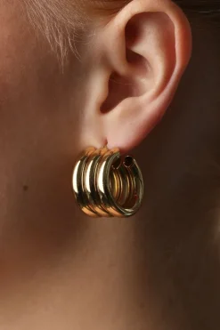 Liv - Multi Layered Stud Earrings Stainless Steel - Onesize