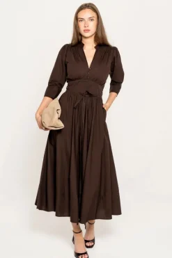 Maria Dress Chocolate Poplin