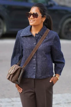 Relaxed hanny 3/4 denim jacket