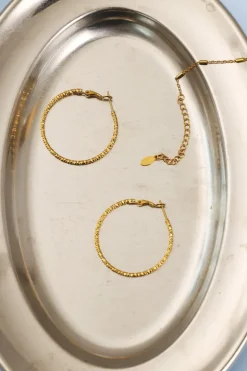 Sansa - Organic Hoop Earrings Stainless Steel - Onesize