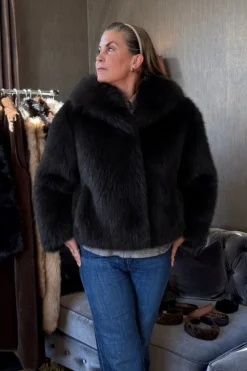 St.Moritz fuskepels jakke kort - Onesize